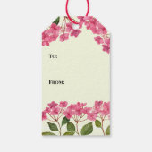 母の日の水の色ピンクアジサイのレース ギフトタグ (裏面)