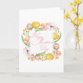 母の日の水の色フローラ カード (黄色い花)