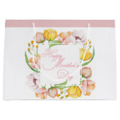 母の日の水の色フローラ ラージペーパーバッグ (正面)