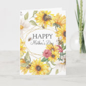 母の日の水カラーフローラカード カード (正面)