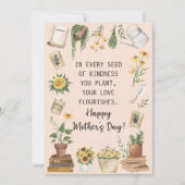 母の日の水彩ひまわりガーデニングカード シーズンカード (正面)