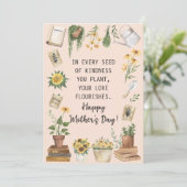 母の日の水彩ひまわりガーデニングカード シーズンカード (スタンド正面)