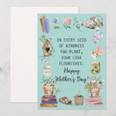 母の日の水彩ガーデニング フラワーギフト シーズンカード (正面/裏面)