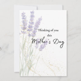 母の日の水彩ラベンダー同情カード