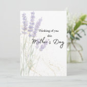 母の日の水彩ラベンダー同情カード (スタンド正面)