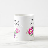 母の日の水彩画によってはマグが開花します コーヒーマグカップ (中央)