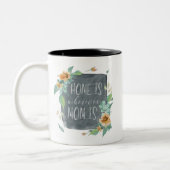 母の日の水彩画の家はお母さんがあるところはどこでもです ツートーンマグカップ (左)