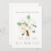 母の日の水彩画 白いマグノリアの花のカード 招待状 (正面/裏面)