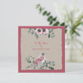 母の日の水彩花と鳥 (スタンド正面)