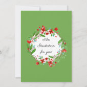 母の日の水彩赤い花のブランチ 招待状 (裏面)