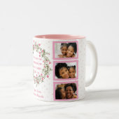 母の日の水色フローラピンク3写真 ツートーンマグカップ (正面右)