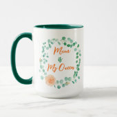 母の日の水色フローラリースコーヒーマグ マグカップ (左)
