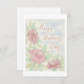 母の日の水色 サンキューカード (正面/裏面)