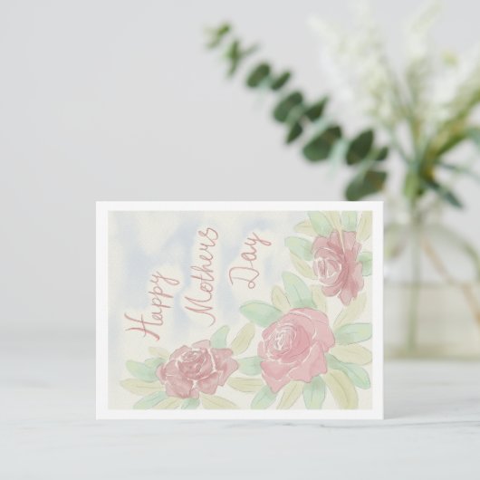 母の日の水色 ポストカード (スタンド正面)