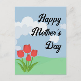 母の日の漫画 チューリップ カラフル ポストカード