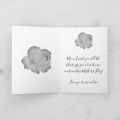 母の日の灰色のバラおよび白黒ストライブ柄 カード (内部)