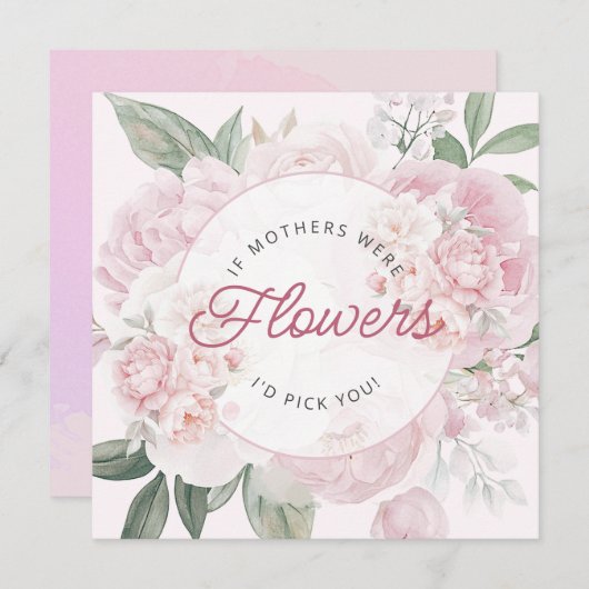 母の日の牡丹の花を選ぶ カード (正面/裏面)