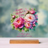 母の日の牡丹パーソナライズされたアクリルの看板 アクリルサイン (ニュートラル)