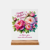 母の日の牡丹パーソナライズされたアクリルの看板 アクリルサイン (正面)