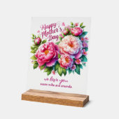 母の日の牡丹パーソナライズされたアクリルの看板 アクリルサイン (傾斜)