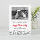 母の日の犬の写真がレスキュー犬のペットから シーズンカード (スタンド正面)