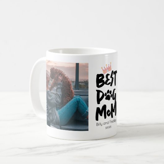 母の日の犬の最高の母の写真 コーヒーマグカップ (正面左)