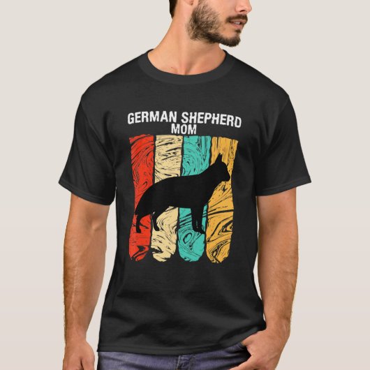 母の日の犬の母ドイツの羊飼い母 Tシャツ (正面)