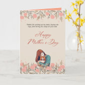 母の日の猫たち カード (黄色い花)