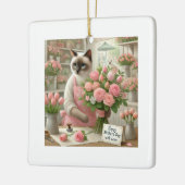 母の日の猫のお花屋さん母さん セラミックオーナメント (左)