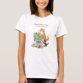 母の日の猫のガーデニングラブ Tシャツ (正面)