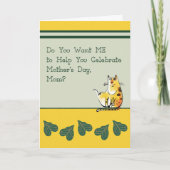母の日の猫のユーモアのあるカード カード (正面)
