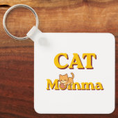 母の日の猫好きママ キーホルダー (正面)