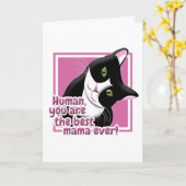 母の日の猫 カード (黄色い花)