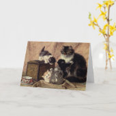 母の日の猫 カード (黄色い花)