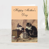 母の日の猫 カード (正面)