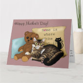 母の日の猫 カード (正面)