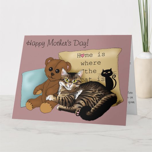 母の日の猫 カード (正面)