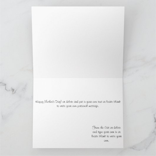 母の日の猫 カード (内部)