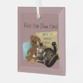 母の日の猫 ガラスオーナメント (正面左)