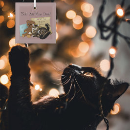 母の日の猫 ガラスオーナメント