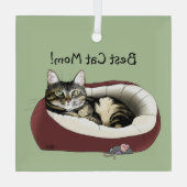 母の日の猫 ガラスオーナメント (裏面)