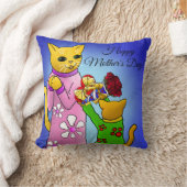 母の日の猫 クッション (ブランケット)