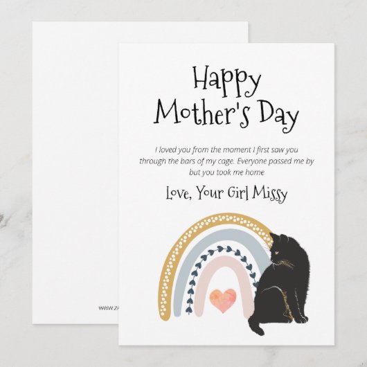 母の日の猫 シーズンカード (正面/裏面)