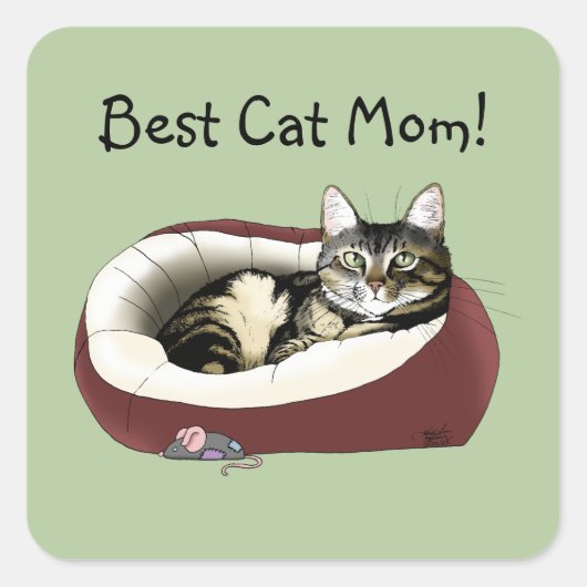母の日の猫 スクエアシール (正面)