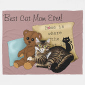 母の日の猫 フリースブランケット (正面(横))