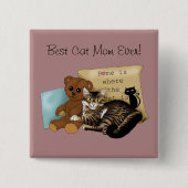 母の日の猫 缶バッジ (正面)