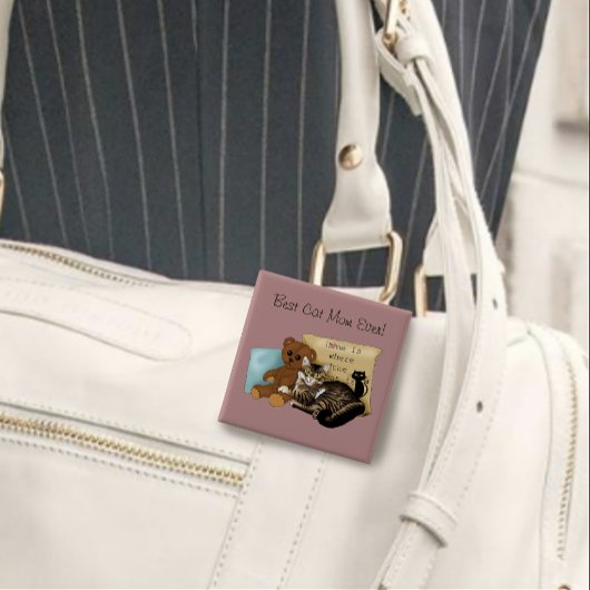 母の日の猫 缶バッジ