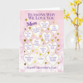 母の日の理由私があなたを愛する カード (黄色い花)