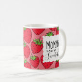 母の日の甘いイチゴのカスタム写真 コーヒーマグカップ (正面右)
