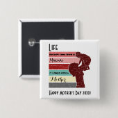 母の日の生活がマニュアル来できない 缶バッジ (正面&裏面)